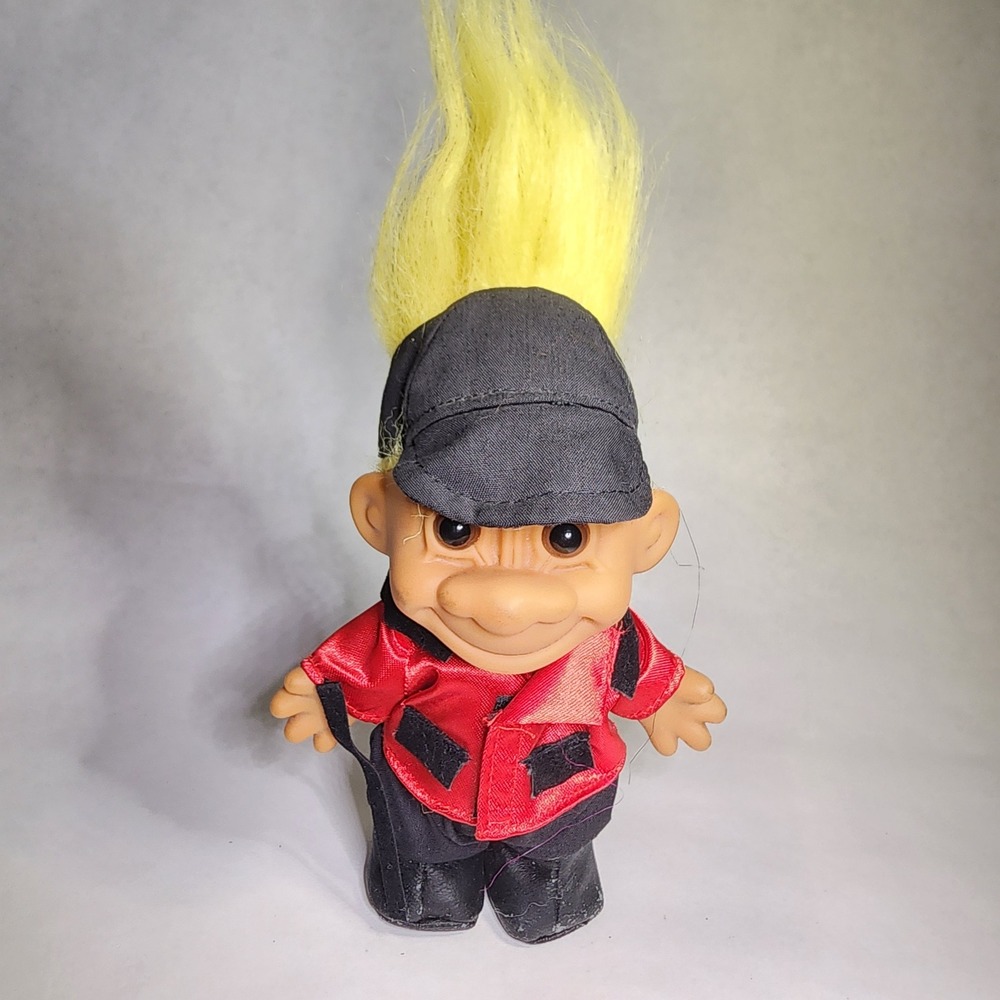 Russ Troll Doll vintage equestrian red‎ outfit Bright Yellow Hair